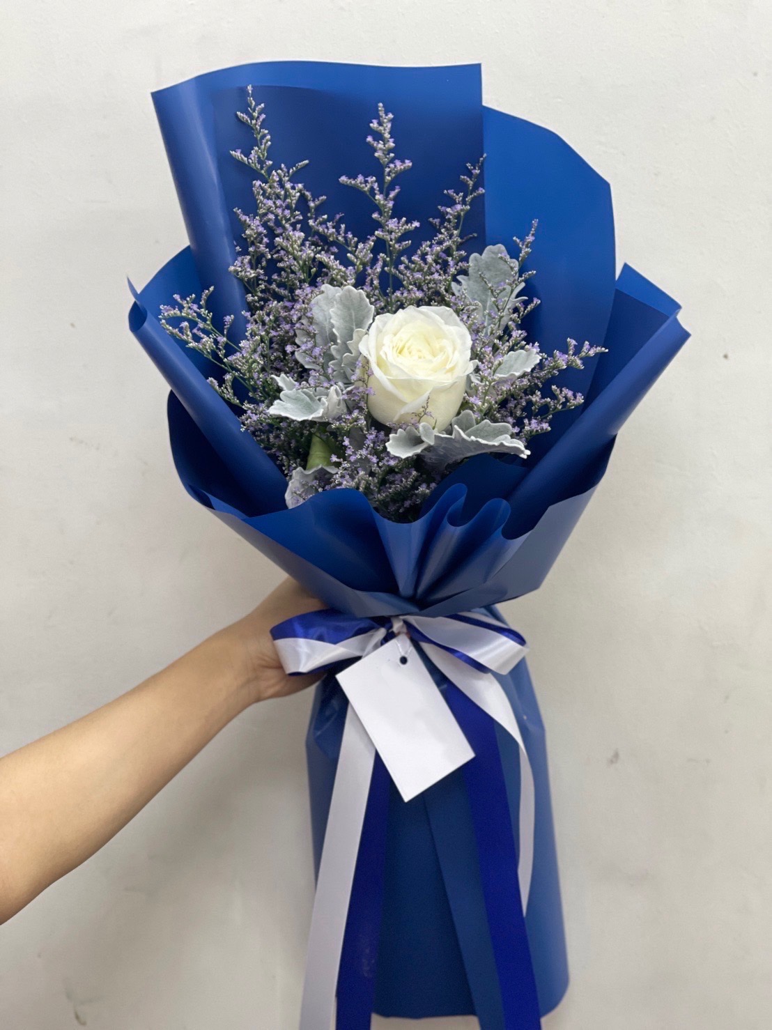 ช่อดอกไม้ - ช่อดอกกุหลาบ ขาว 1 ดอก