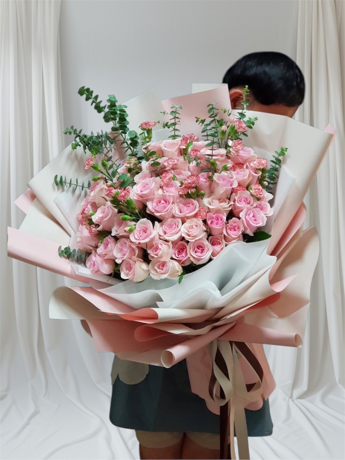 ช่อดอกไม้ - ช่อดอกไม้ขนาดใหญ่ - กุหลาบสีชมพู