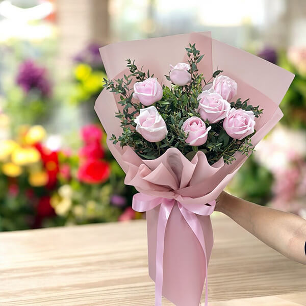 ช่อดอกไม้  “Pink Rose Flower Bouquet”