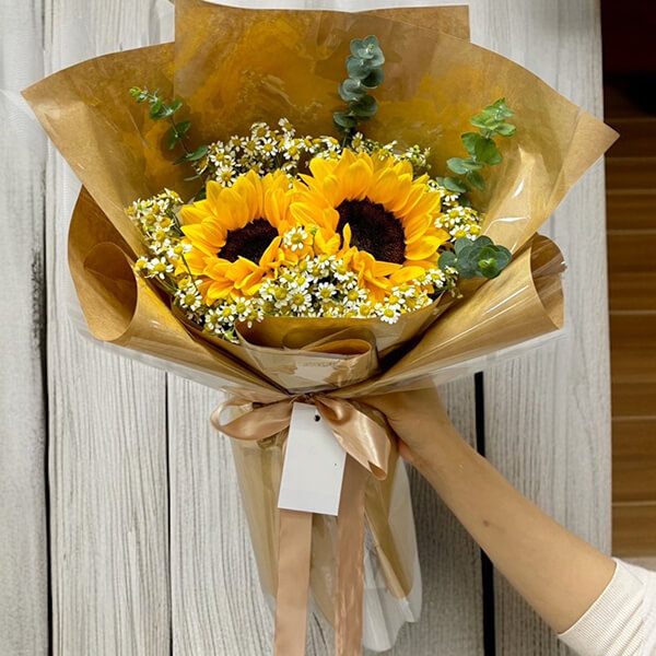 ช่อดอกไม้ - ช่อทานตะวันดีไซน์เกาหลี สวยโดดเด่นไม่เหมือนใคร