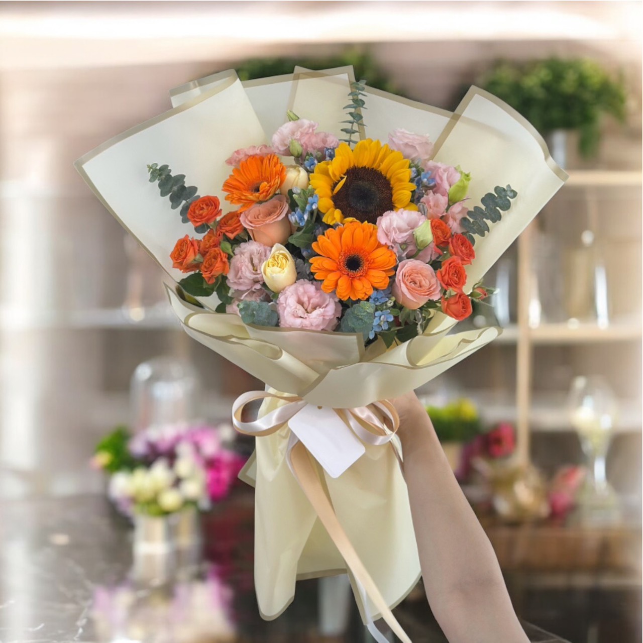 ช่อดอกไม้ – "Sunflower & Mixed Bouquet"