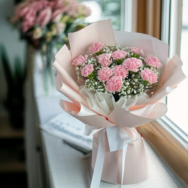 ช่อดอกไม้ คาร์เนชั่นชมพู ความอบอุ่นแห่งรัก ช่อดอกไม้ คาร์เนชั่นชมพู ความอบอุ่นแห่งรัก