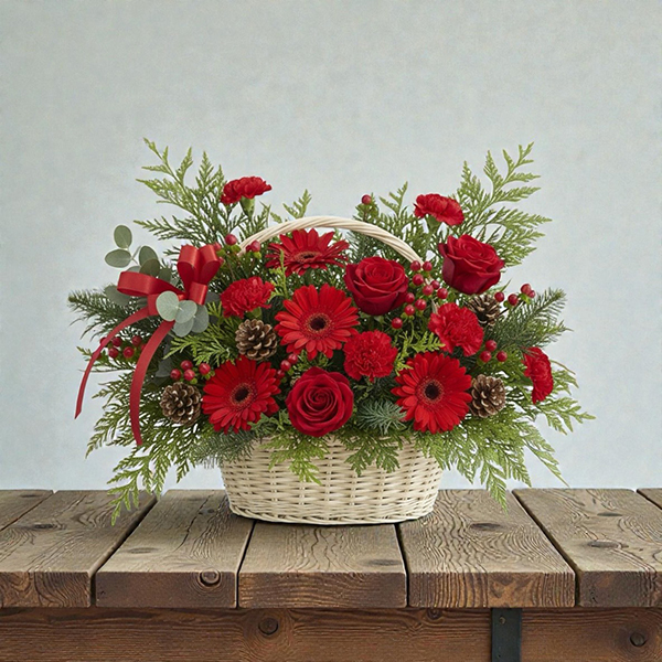 กระเช้าดอกไม้คริสต์มาส " Winter Solstice Bloom"