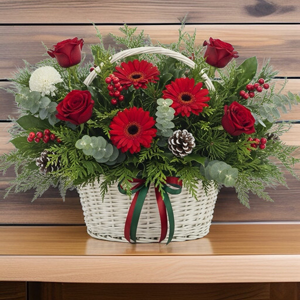 กระเช้าดอกไม้คริสต์มาส "The Giver's Joy Basket"