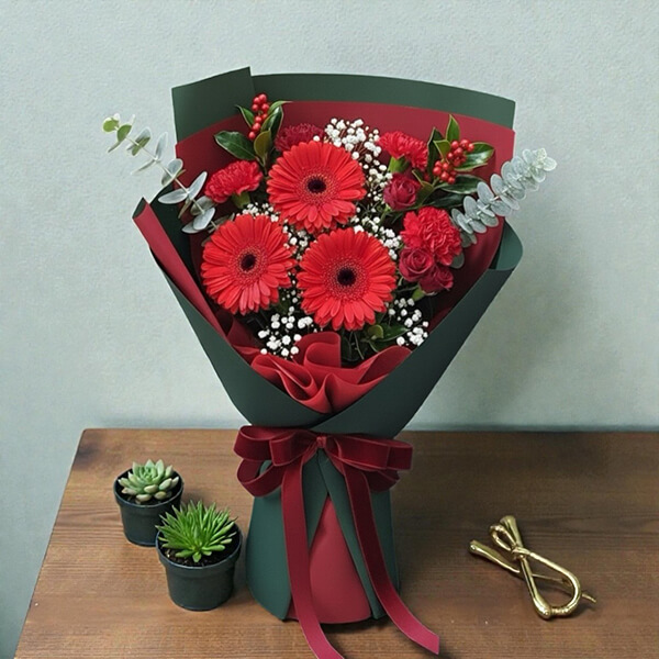 ช่อดอกไม้คริสต์มาส "้Happy New Year Bloom Bouqut"