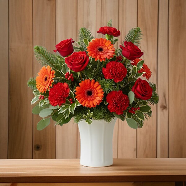 แจกันดอกไม้คริสต์มาส "Simply Elegant Vase "