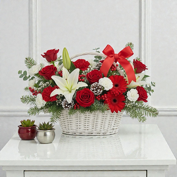 แจกันดอกไม้คริสต์มาส 