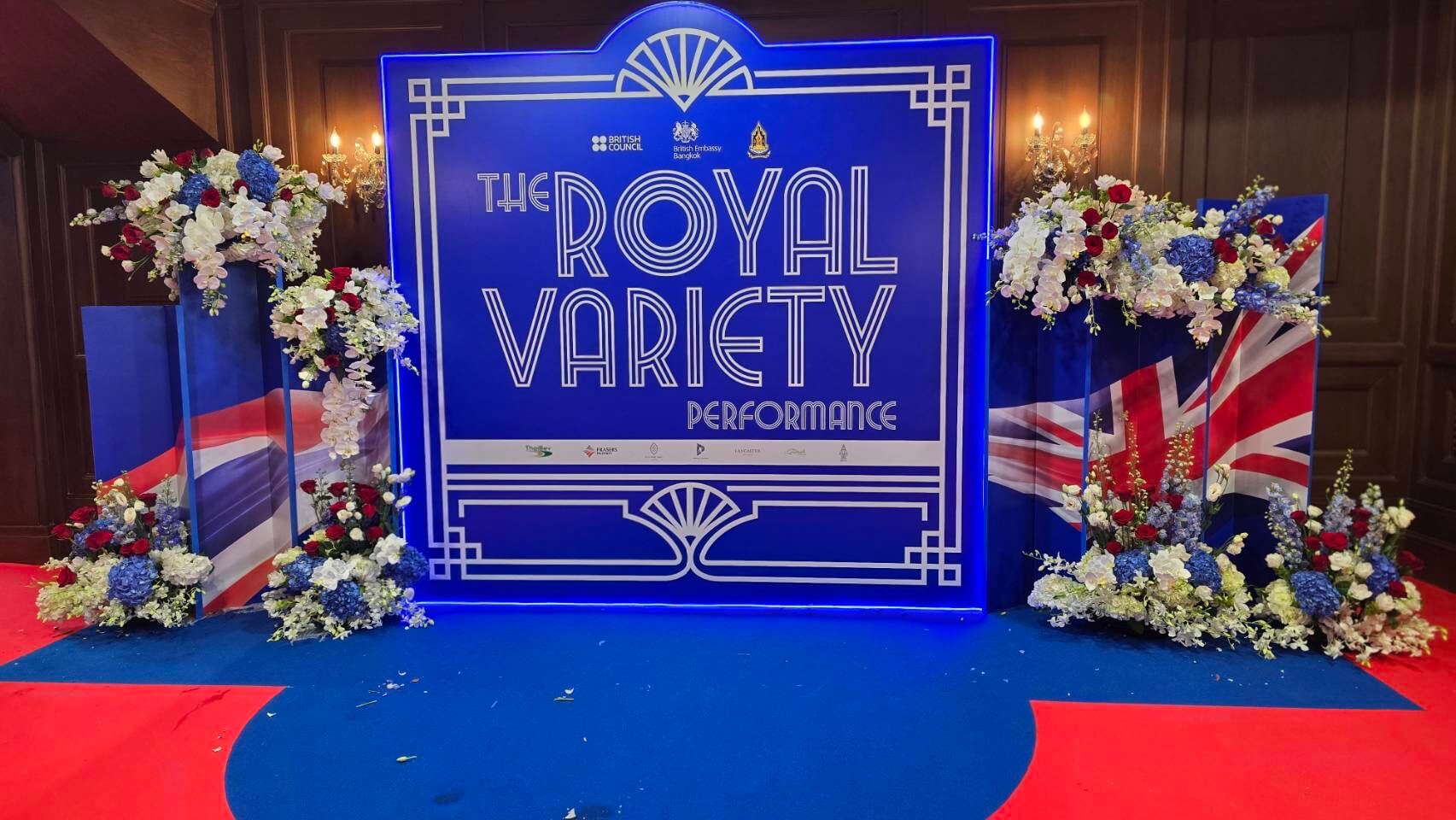 Premium Corporate Stage Front Flower Decoration by Story of Flower